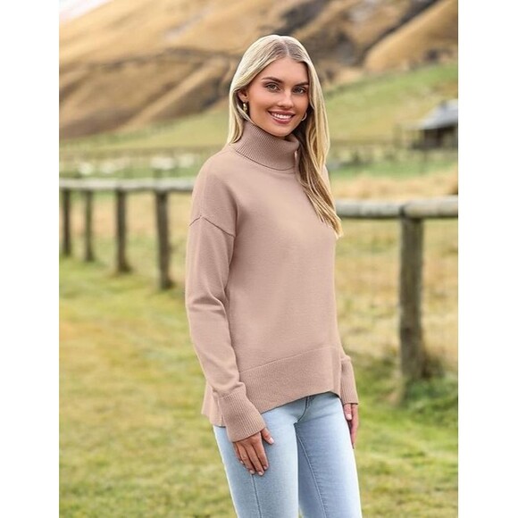 NWT Caracilia Women's Turtleneck Sweater 2025 Winter Chunky Knit Pullover, Small - Picture 3 of 4